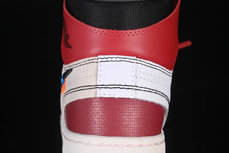 All categories Air Jordan Jordan series basketball shoes Air Jordan 1 High pure original special price Off White x Air Jordan OW AJ1 Joe 1 joint white and red high-top basketball shoes AA3834-101